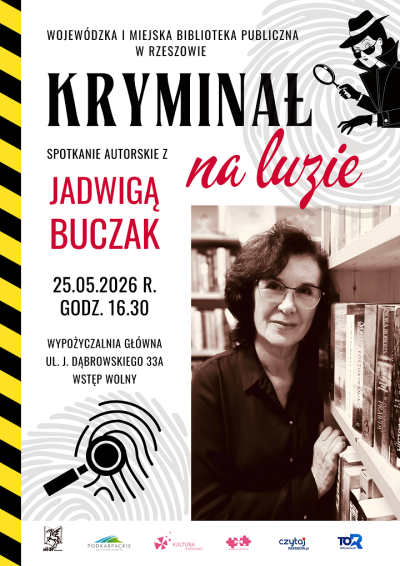 Grafika promująca spotkanie z Jadwigą Buczak 2026
